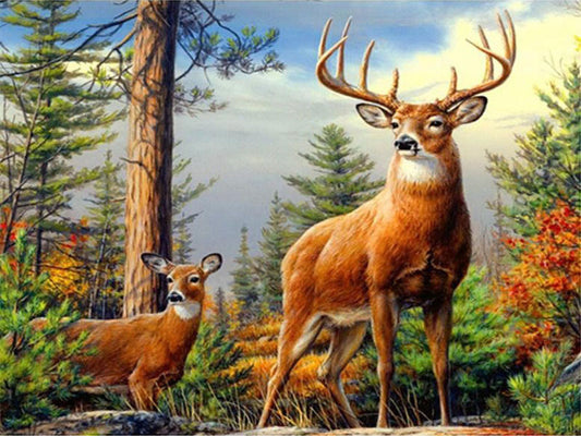DIY 5D Deer Landscape Diamond Painting Kit